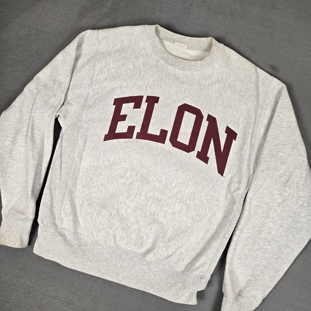 Vintage Elon University Sweatshirt Adults Medium College Champion Reverse Weave